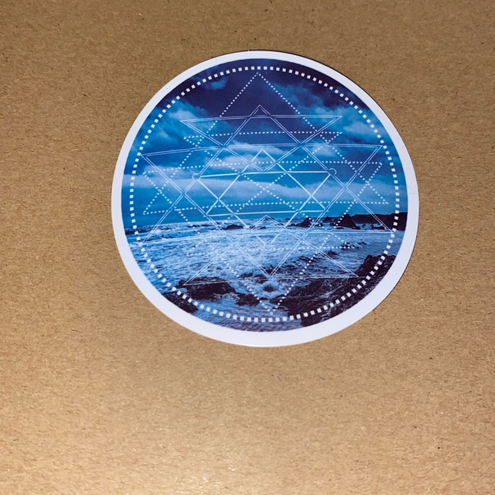🌈20/$12🌈 Geometric Blue Waves Sticker